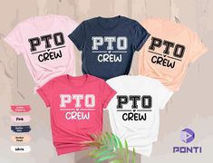 PTO Crew Shirts, Parent Teacher Organization Shirt, PTO Shirt, Parent Teacher Association Shirt, PTO Gift, Parent Teacher Shirt, School Gift  HOW TO ORDER  * Select the shirt size & color. * Select the quantity. * Click to Add to Cart. * For multiple items go back to the listing and repeat the steps.  CARE INSTRUCTIONS  * Wash item inside out in cold water * Lay flat to dry * Do not bleach * Do not iron directly onto the design * Do not dry clean  PRODUCTION AND SHIPPING  * Processing is 1-3 days * Shipping is 2-5 business days (after processing time). * Tracking number will be provided * We kindly remind you that once we drop off your package in USPS facility, we will have no control over the package anymore. Therefore, we will not responsible for items delayed by USPS and will not issue Pto Shirt Ideas, Parent Teacher Association, Parent Teacher, Time Tracking, Teacher Organization, Parents As Teachers, School Gift, Crew Shirt, School Gifts