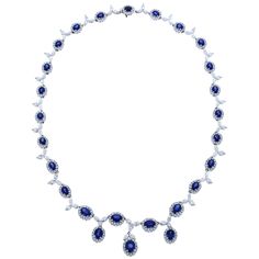 Gregg Ruth Important Precious Color collection Sapphire and diamond necklace. Gregg Ruth Style number CF0410AWCHDS001. Curent Retail $86,320 Fine Jewelry Diamond Necklace With Gemstone For Formal Occasions, Formal Diamond Necklace With Gemstone, Luxury Sapphire Necklace For Formal Occasions, Formal Diamond Gemstone Necklace, Elegant Sapphire Necklace With Hand-set Details, Formal Sapphire Necklace Fine Jewelry, Classic Sapphire Diamond Necklace For Formal Occasions, Formal Round Sapphire Necklaces, Classic Sapphire Necklace For Formal Occasions