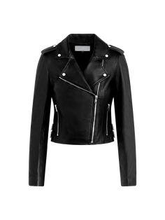 full mobile Fitted Cropped Biker Leather Jacket, Fitted Cropped Leather Jacket For Winter, Biker Style Cropped Jacket For Work, Modern Fitted Biker Jacket For Fall, Fitted Biker Cropped Jacket With Zipper Closure, Cropped Fitted Biker Jacket For Fall, Fitted Sleek Biker Jacket For Winter, Sleek Fitted Biker Jacket For Winter, Fitted Cropped Biker Outerwear