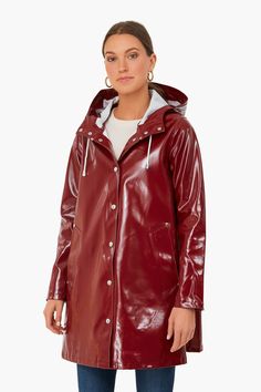 Burgundy Mosebacke Opal Jacket | Stutterheim | Tuckernuck Mosebacke Raincoat, Vinyl Jacket, Rain Coats, Rubber Raincoats, Rainwear Fashion, Vinyl Raincoat, Pvc Jacket, Pvc Raincoat, Rain Gear