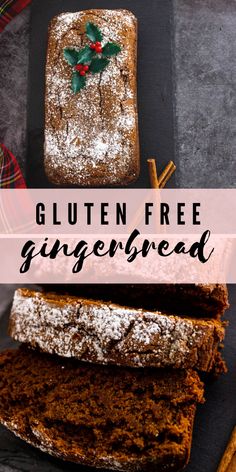 gluten free gingerbread bread is stacked on top of each other