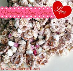 valentine's day treat mix in a bowl