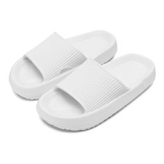 PRICES MAY VARY. 【Soft Kids Cloud Slides】Only 0.5 pounds weight , so kid can run and jump without tiring their feet. The kids house slippers use ultra rebound soles, to make you feel like walking on clouds, comfortable to wear without hurting kid's soft instep. 【Ergonomic Design】With 1.37 inch thick sole, cloud slides for kids are slightly recessed to perfectly wrap children's feet, which provides super support and elasticity to protect children's feet, not afraid of kicking and playing. 【Double Slides For Kids, Pillow Slippers, Bathroom Pool, Sandals Comfy, Pool Sandals, Cloud Slides, Girls Pillows, Slippers Summer, Walking On Clouds