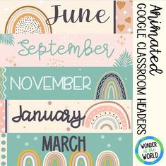 a poster with the words june, november and march