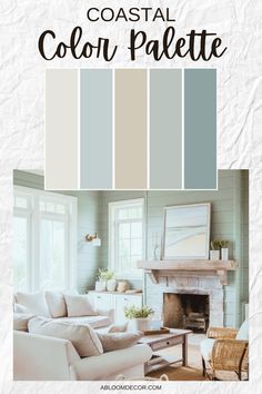 Coastal Color Palette With Paint Colors & Hex Codes