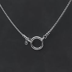 Solid 925 Sterling Silver Rounded Box Chain Necklace 1.8mm width Solid 925 Sterling Silver 14.5mm Round Front Clasp ideal for interchangeable pendants and charms Ships within 1 business day and free shipping in the USA Take a look inside my store:  https://www.etsy.com/shop/LagunaLifeDesigns Silver Round Necklace With Box Chain, Sterling Silver Circle Charm Necklace With Delicate Chain, Sterling Silver Round Box Chain Jewelry, Sterling Silver Round Box Chain Necklace, Sterling Silver Round Charm Necklace, Tarnish Resistant, Box Chain Necklace, Round Box, Silver Box, Box Chain