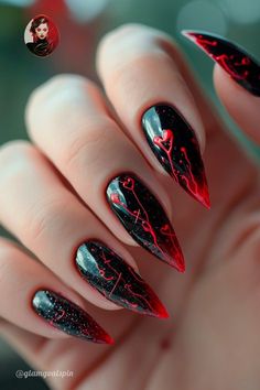 Spooky October, Inspired Nails, Red Nail Designs