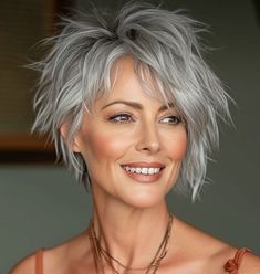 Long Messy Pixie Haircut, Short Gray Hair Over 50, 2024 Haircuts, Razor Cut Bob, Pepper Hair, Short Sassy Haircuts, Shaggy Short Hair