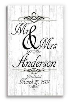 PRICES MAY VARY. PERFECT as a PERSONALIZED WEDDING GIFT For A Special Couple! FAMOUS BROAD BAY QUALITY - SOLID WOOD - This Unique Personalized Solid Wood Mr and Mrs Sign with Established Date Is Proudly Crafted in Virginia From Solid Wood! A Loving Personalized Wedding Gift Idea For Newlywed Couples That Will Be Cherished As A Keepsake For Years To Come! The Personalized Couple's Name And Established Date Artwork Is Carefully Applied In A Unique Process Which Allows The Beauty of The Solid Wood Last Minute Wedding Gifts, Name Established Sign, Happy Anniversary Gifts, Wedding Gift Signs, Diy Outdoor Weddings, Established Family Signs, Romantic Signs, Wedding Gifts For Bride And Groom, Rustic Wedding Gifts