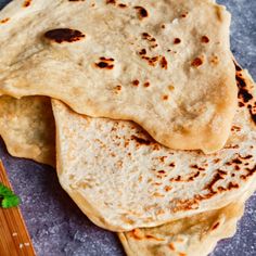 three tortillas stacked on top of each other