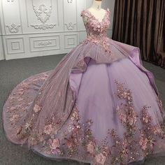 Quinceanera Gowns Enchanted Quinceanera Dress, Purple Dresses Quinceanera, Rapunzel Quinceanera Dress, Tangled Quinceanera Dress, Purple Quince Dress, Purple Quince, Purple Quinceanera Dresses, Lavender Gown, Quinceanera Themes Dresses