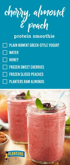 a recipe for cherry almond and peach smoothie