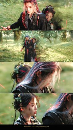 an image of two people in the woods, one with long hair and another with dreadlocks