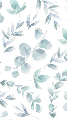 watercolor leaves and branches on a white background