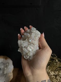 a person holding some kind of rock in their hand