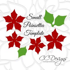 some red and green poinsettia leaves on a white background with the words small pennsylvania template