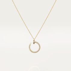 Cartier - Juste un Clou necklace - Necklace Gold/Gold - Juste un Clou necklace, 18K yellow gold (750/1000), set with 36 brilliant-cut diamonds totaling 0.38 carats. Width: 2.2 mm. Inner diameter: 14.2 mm. Adjustable chain length: 42-46 cm. Please note that the carat weight, number of stones and product dimensions will vary based on the size of the creation you order. For detailed information please contact us. Trinity Bracelet, Cartier Necklace, Jewelry Lookbook, Necklace Necklace, Gold Gold, Brilliant Cut Diamond, Necklace Gold, Chain Lengths, Chain Length