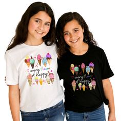 Introducing our Every Flavor of Happy 🍦 🌈 Ice Cream Shirt – ice cream, rainbows, and plenty of fun! Little ones will love the bright colors and smile-inducing design, and parents will appreciate the quality and comfort of this youth tee. Make any day an Every Flavor of Happy 🍦 🌈 kind of day! We print each shirt with care and love. ▸ All t-shirts are made from ultra-soft and ring spun cotton with heather colors containing polyester ▸ Unisex sizing ▸ See size guide in photos for a perfect fit Colorful Playful Short Sleeve T-shirt, Playful Multicolor Crew Neck T-shirt, Playful Colorful Short Sleeve Top, Playful Multicolor Rainbow Print T-shirt, Playful Rainbow Graphic Print T-shirt, Playful Short Sleeve Rainbow Print Tops, Playful Short Sleeve Tops With Rainbow Print, Playful White Top With Rainbow Print, Playful Rainbow Print Crew Neck T-shirt