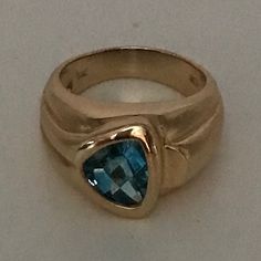 Italian Ring, Gold Topaz Ring, Ring Blue, December Birthstone, Blue Topaz Ring, Topaz Ring, Blue Topaz, Topaz, Ring Size