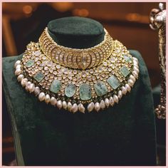 Bridal Jewellery Ideas, Heavy Jewellery, Blue Jewelry Set, Pastel Jewelry, Bridal Jewellery Inspiration, Wedding Jewelry For Bride, Latest Jewellery Trends