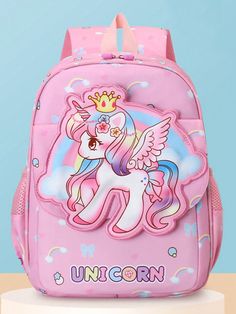 Fashion New Cute Hundred Cartoon Unicorn Shoulders Backpack Children's Backpacks Pink Casual,Cute,Preppy   Polyamide Animal,Cartoon,Geometric,Letter,Textured Pattern Classic Backpack   Kids Bags & Luggage, size features are:Bust: ,Length: ,Sleeve Length: Unicorn Backpack, Cartoon Backpack, Cartoon Unicorn, Childrens Backpacks, Shoulder Backpack, Pink Backpack, Classic Backpack, Large Backpack, Girl Backpacks