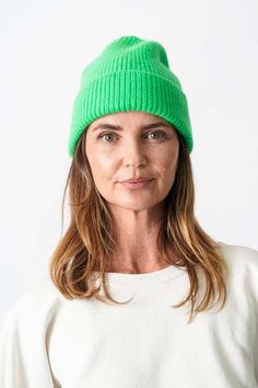 Ribbed knit beanie with a classic silhouette in neon green.    - 75% lambswool 25% angora  - caregora certified  - made in scotland Black Crane, Women's Beanie, Straight Trousers, Engineered Garments, Neon Green, Stripe Sweater, Knit Beanie, Apparel Accessories, Designing Women