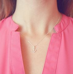 Sterling Silver Anchor Necklace by amandadeer on Etsy Cute Sterling Silver Charm Necklace, Cute Sterling Silver Necklace For Everyday, Deer Jewelry, Anchor Jewelry, Anchor Charm, Anchor Necklace, Austin Tx, Sterling Silver Chains, Gold Vermeil