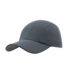 a baseball cap with a visor on the front and side, in dark grey