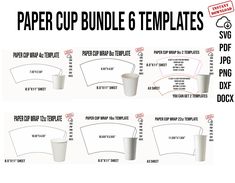 the instructions for paper cup templates