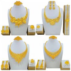 Enhance your African wedding ensemble with this glamorous Dubai Gold Jewelry Set. Crafted with meticulous attention to detail, this set exudes elegance and sophistication. Make a grand entrance and shine bright on your special day." Dubai Gold Jewelry Set, Bridal Indian, Dubai Gold Jewelry, Gold Jewelry Set, Bride Bracelet, Modern Gold Jewelry, Gold Jewelry Sets, Grand Entrance, African Wedding