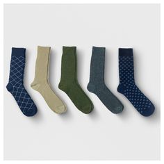 Men's Textured Dress Socks 5pk - Goodfellow & Co 10-13, Multi-Colored Wing Tip Shoes, Texture Socks, One Piece Clothing, Mens Dress Socks, Stylish Socks, Mens Crew Socks, Knitted Socks, Textured Dress, Dress Socks