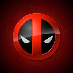 a red and black deadpool logo