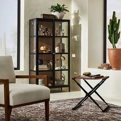 a living room filled with furniture and a potted plant