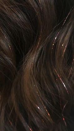 Gorgeous glitter hairstyle ideas | Hairstyle tutorial ideas | Easy hairstyle ideas Silver Hair Tinsel Brunette, Hair Tinsel Ideas For Brunettes, Pink Hair Tinsel Brunette, Hair Tensil Brown Hair, Dark Brown Hair With Tinsel, Black Hair With Tinsel, Hair Tinsel Black Hair, Hair Tinsel Brunette