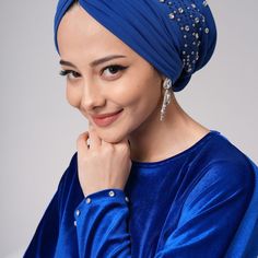 *Special first class vip bone silk Sandy fabric has a special combed lining inside, there is a cotton lined pad to keep it extra flat, it is non-slip, it does not sweat.The turban has a cotton material and extra comfort. * Size: One-size-fits-all *It's not a small size it's a Comfortable Fit !!This garment needs to be used carefully because of its fabric!! *It is recommended to wash the turban by hand. *Quality Sandy fabrics are indispensable for hijab clothing. The biggest reason for this is th Elegant Adjustable Headscarf For Party, Elegant Party Headscarf Headband, Elegant Party Headband Headscarf, Elegant Evening Turban Headband, Blue Turban For Party, Wedding Turban, Silk Turban, Women Turban, Turban Headwrap