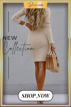 Casual Solid Patchwork V Neck Pencil Skirt Dresses(6 Colors) Elegant Knee-length Pencil Skirt For Date Night, Fall Bodycon Dress For Work, Non-stretch Office Dress, Chic Solid Color Bodycon Dress For Work, Casual Bodycon Knee-length Pencil Skirt, Spring Office Lady Bodycon Dress, Spring Bodycon Pencil Skirt Dress For Work, Trendy Beige Knee-length Mini Dress, Beige Bodycon Dress For Date Night