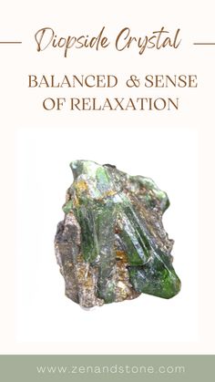 a rock with the words, disposable crystal balanced and sense of relaxation