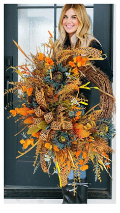 🥰This wreath is the most classic front door decoration this fall!
The perfect combination of Farmhouse, Country, and Rustic in one wreath to adorn your door all Autumn long! 
Enjoy autumn, never going out of style. Will add charm and joy to your decoration! Bohemian Wreath, Fall Grapevine Wreaths, Double Door Design, Country Wreaths, Year Round Wreath, Sunflower Wreaths, Door Decoration, Autumn Wreaths, Fall Wreaths