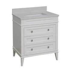 a white cabinet with drawers and a sink on it's side, against a white background