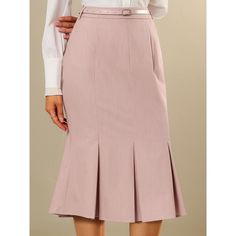 PRODUCT DETAILS: STYLE - Keep your look semi-formal and elegant in cool weather with this work skirt from Hobemty, featuring a pleated hem and below-knee length. OUTFIT - Comfortable and classic, pair with a semi-formal shirt and heels for a chic office look. OCCASION - Focused on Ladies' Semi-Formal Wear - This skirt can be a perfect addition to almost any outfit from formal to daily wear, great for work, meetings, office, businesses, work, parties, cocktails, weddings, casual, daily dressing, Fitted Belted Pleated Skirt For Work, Fitted Belted Pencil Skirt, Formal Belted Pencil Skirt, Elegant Belted Knee-length Skirt, Fitted Flared Skirt For Semi-formal Occasions, Elegant Knee-length Belted Skirt, Semi-formal Fitted Flared Skirt, Elegant Belted Knee-length Bottoms, High Waist Pleated Pencil Skirt For Workwear