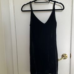 Never Worn Super Soft And Light Black Velvet Slip Dress Nwot Black Velvet V-neck Dress For Night Out, Black Mini Velvet Dress Chic Style, Chic Black Velvet Mini Dress, Chic Black Mini Velvet Dress, Chic Black Velvet V-neck Dress, Velvet Slip Dress, Reformation Dress, Reformation Dresses, Light Black