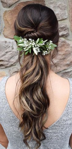 Ponytail With Flowers, Blond Rose, Hair Wedding Styles, Long Hair Wedding, Twist Ponytail, Short Brown Hair, Hair Upstyles, Wedding Hair Styles, Best Wedding Hairstyles