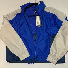 * Wind Resistant And Water Repellent * Light Weight Blue Adidas Outerwear For Outdoor, Adidas Blue Outdoor Outerwear, Blue Adidas Windbreaker For Spring, Adidas Blue Windbreaker For Spring, Adidas Blue Spring Windbreaker, Adidas Jackets, Adidas Blue, Blue Adidas, Blue Gray