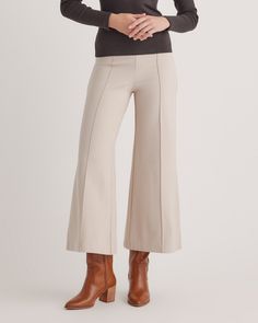 Comfort, check. Style, check. Our Ultra-Stretch Ponte Super Wide Leg Ankle Pants checks all the boxes and brings the versatility with a classic cut you need in your pant drawer. The ankle-length crop is an invitation to show off your most chic boots and slingbacks.Looking for a longer inseam? Check out the Ultra-Stretch Ponte Super Wide Leg Pant Wide Leg Ankle Pants, Capsule 2023, Chic Boots, Clothes Pants, Ecru Color, Ponte Fabric, Ponte Pants, Quarter Zip Sweater, Slingbacks