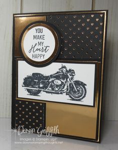 a close up of a card with a motorcycle