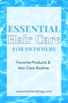 an advertisement for hair care products with the words essential hair care for swimmers and their care routine