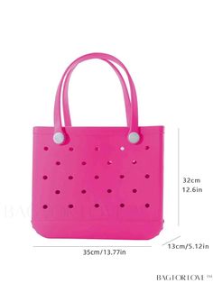 BagForLove - Waterproof Portable Beach Bag: Solid Color, Ideal for Travel, Swimming, and Outdoor Activities Product Description Color Hot Pink Bag Size Medium Pattern Type Plain Type Top Handle Bag Material EVA Size Chart INCH CM Bag Length Bag Width Bag Height 13.8 inch 5.1 inch 12.6 inch Bag Length Bag Width Bag Height 35 cm 13 cm 32 cm Details Pictures Similar Products h2 { text-align: center; } /* æ¢è¡ */ li{ white-space: normal; word-break: break-all; word-wrap: break-word; } .red-box { width: 100%; display: flex; flex-direction: row; flex-wrap: wrap; justify-content: center; } .red-box > div { width: 190px; height: 250px; margin: 10px; } .red-box > div > a > img { width: 190px; height: 250px; } .size-box { width: 100%; margin: auto; white-space: nowrap; } .table { border-collapse: Hot Pink Bag, Details Pictures, Bags Tote, Word Wrap, Red Pattern, White Space, Shoulder Tote Bag, Handle Bag, Pink Bag