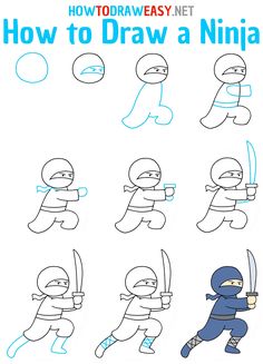 how to draw ninja step by step instructions