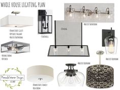 a bunch of lighting fixtures that are labeled with the words which house lighting plan is right for you?