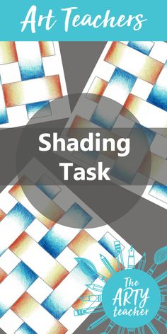 the art teacher's shading task is shown in blue and white checkered paper